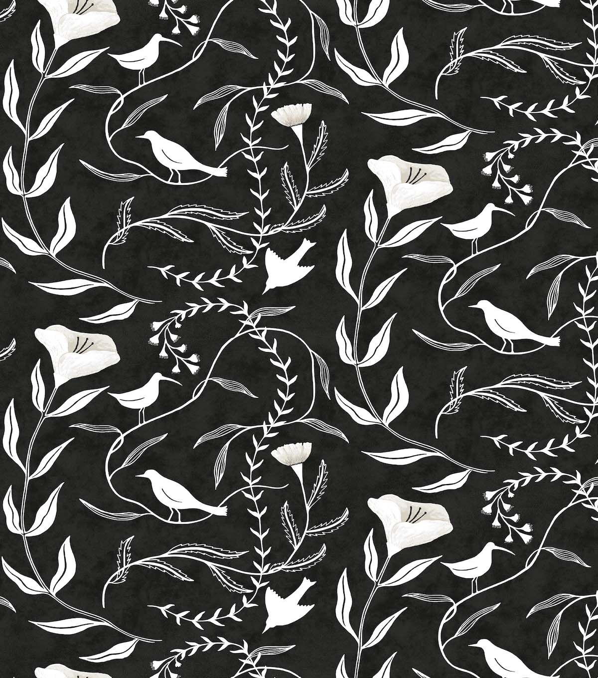 Elana Gabrielle 20.5' x 18' Coal Birdsong Peel & Stick Wallpaper