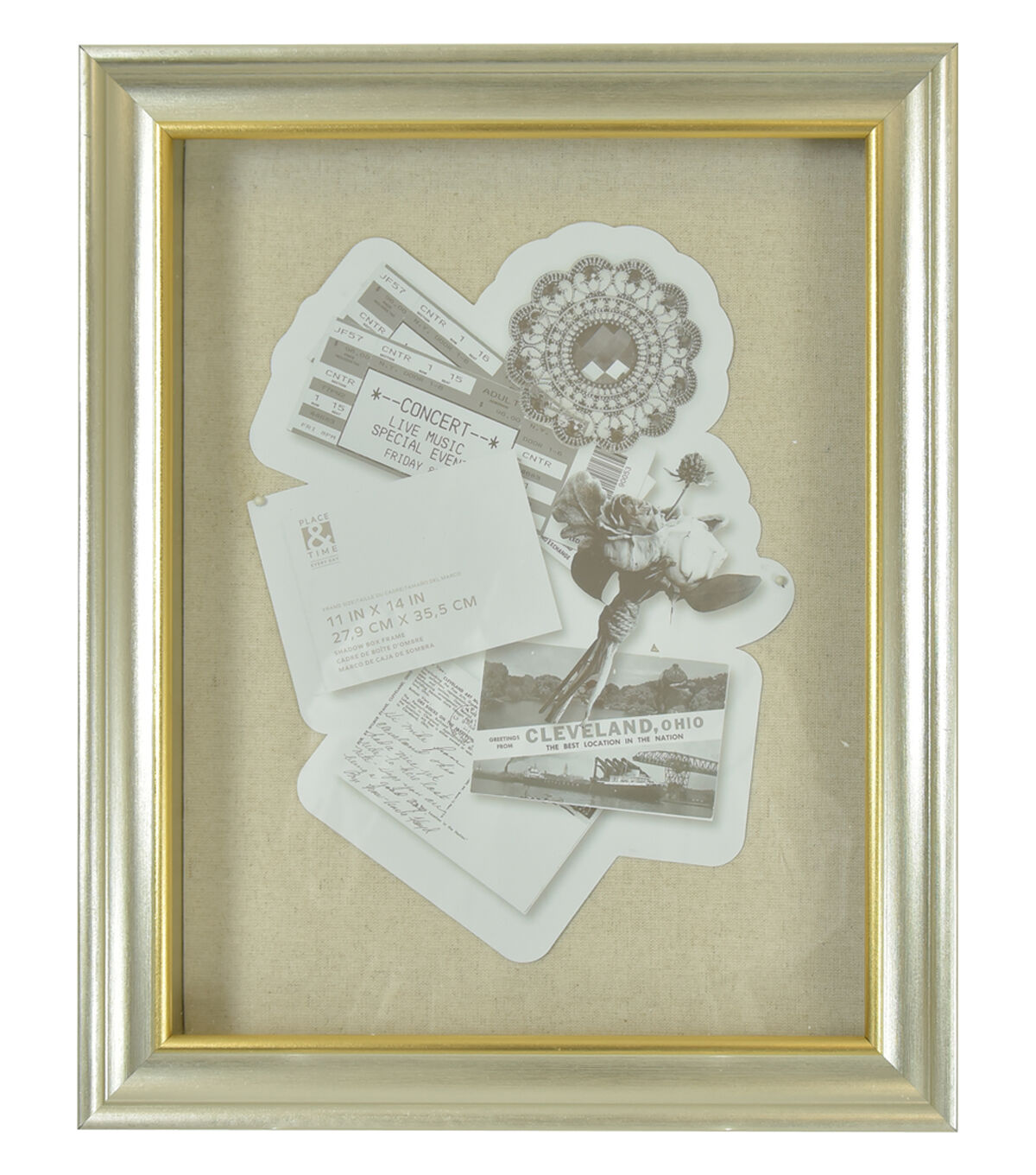 11 x 14 Champagne Shadowbox With Linen Back by Place & Time