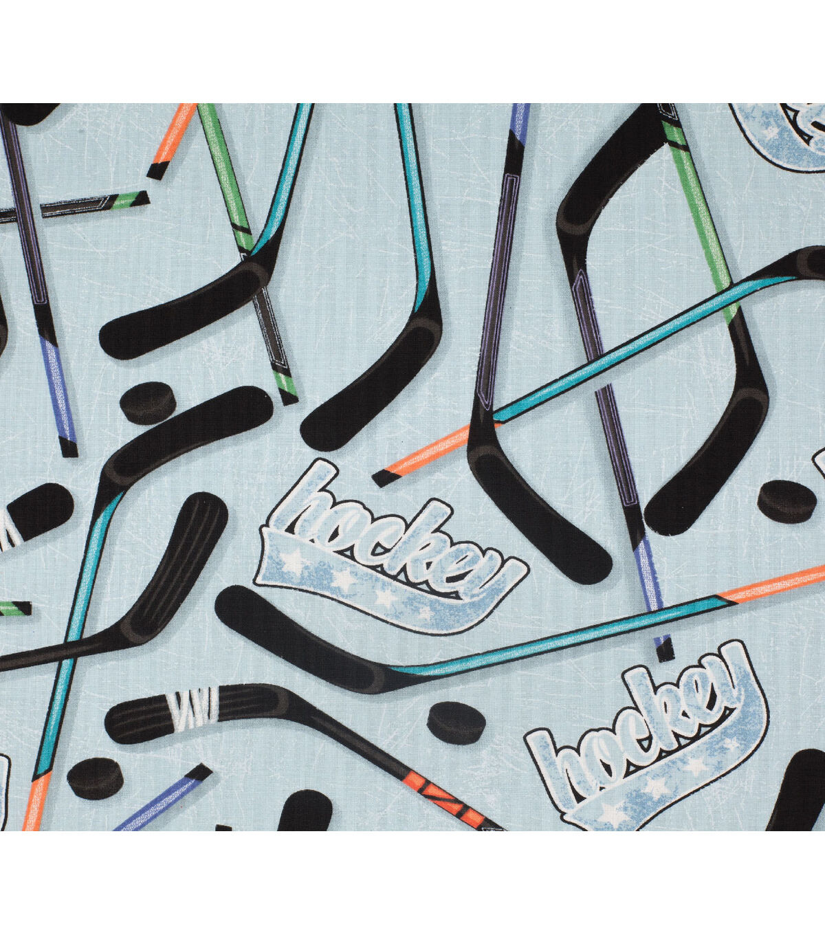 Novelty Cotton Fabric Hockey Ice Rink