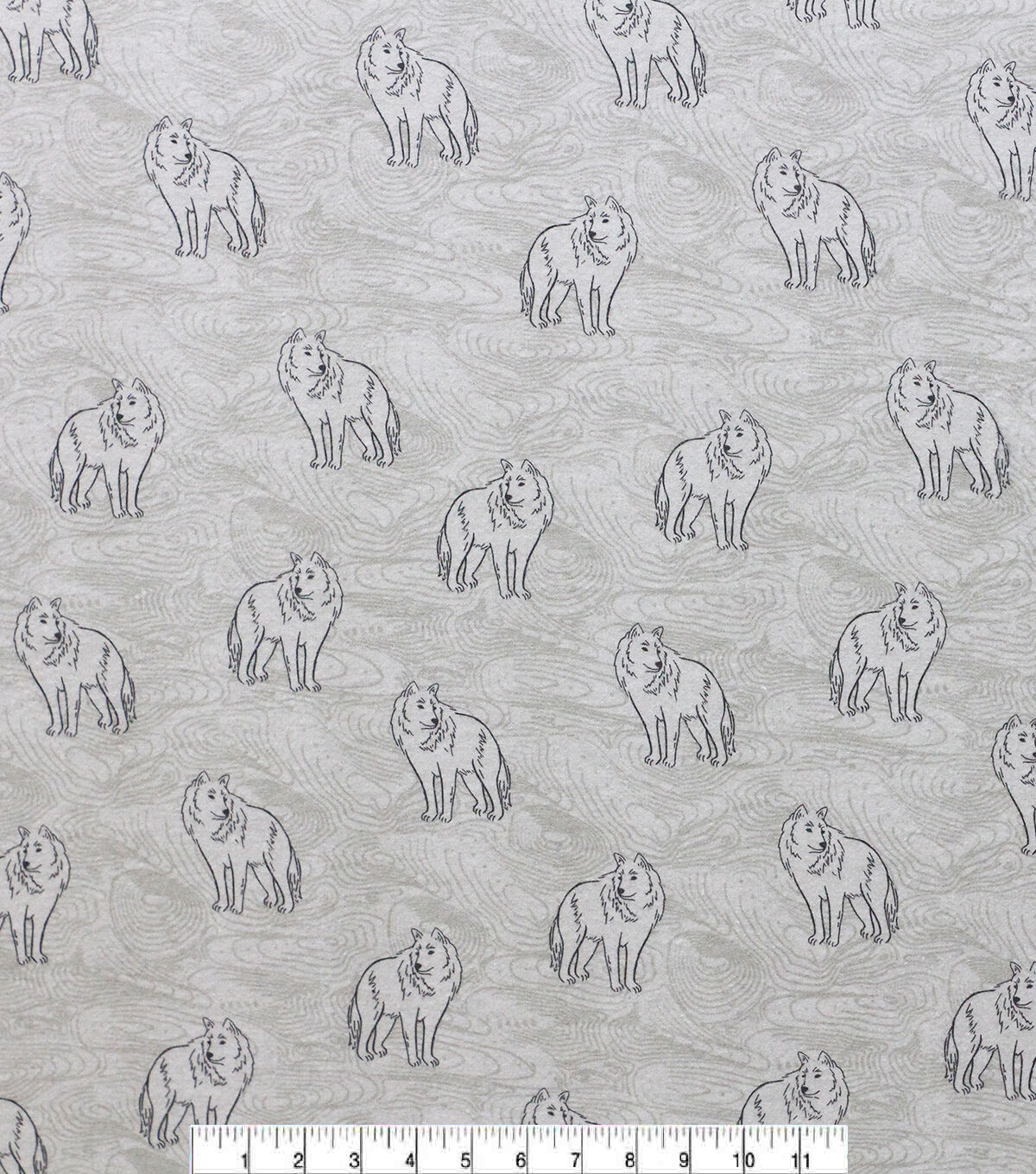 Super Snuggle Wolf Sketch Flannel Fabric