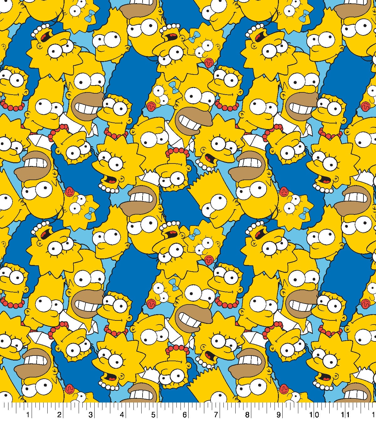 Simpsons Cotton Fabric All Characters Packed