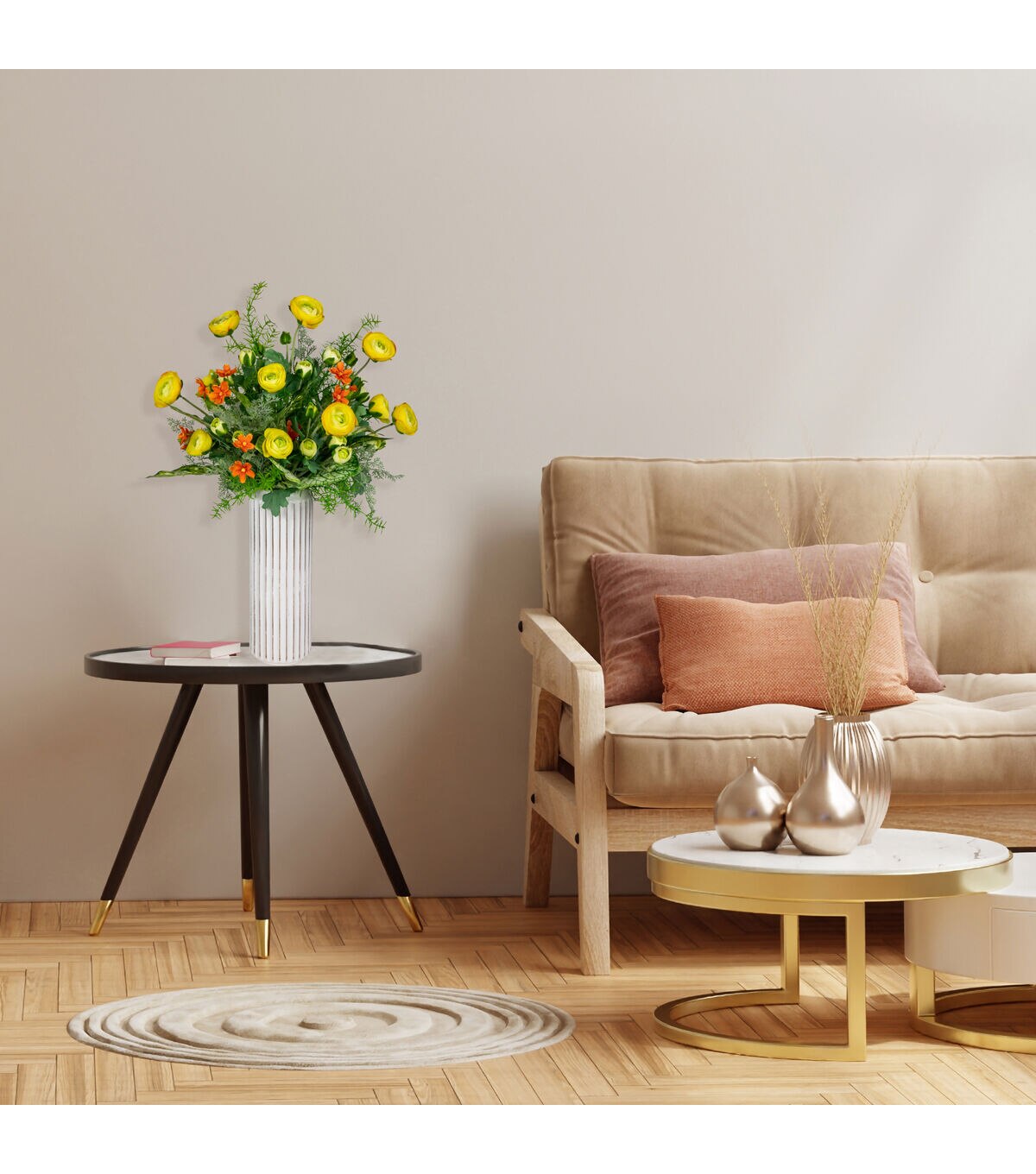 Northlight 21 Yellow Ranunculus Stems 6ct