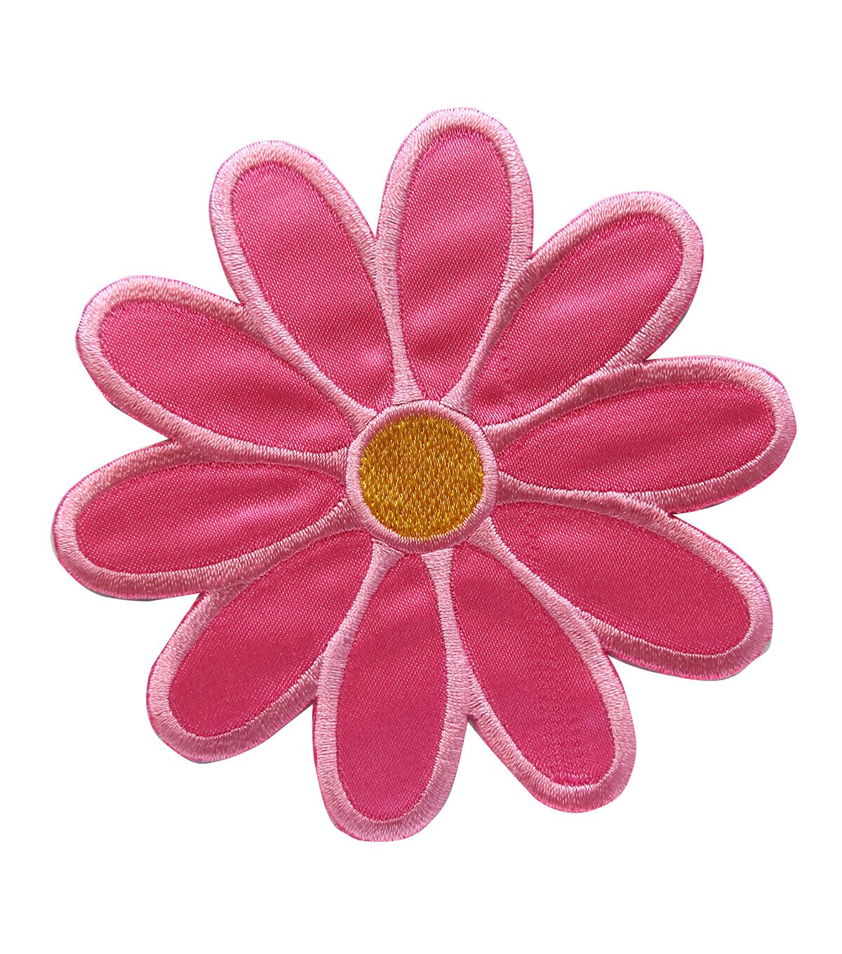 Simplicity Embroidered Pink Daisy Iron On Patch