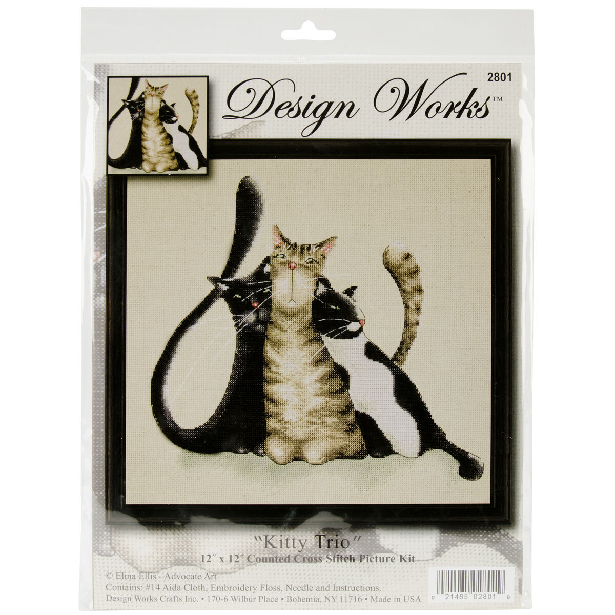 Design Works 12 Kitty Trio Counted Cross Stitch Kit