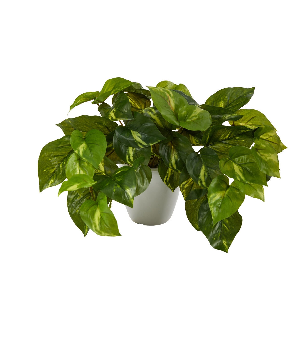 Nearly Natural 9 Real Touch Pothos Artificial Plant in White Planter