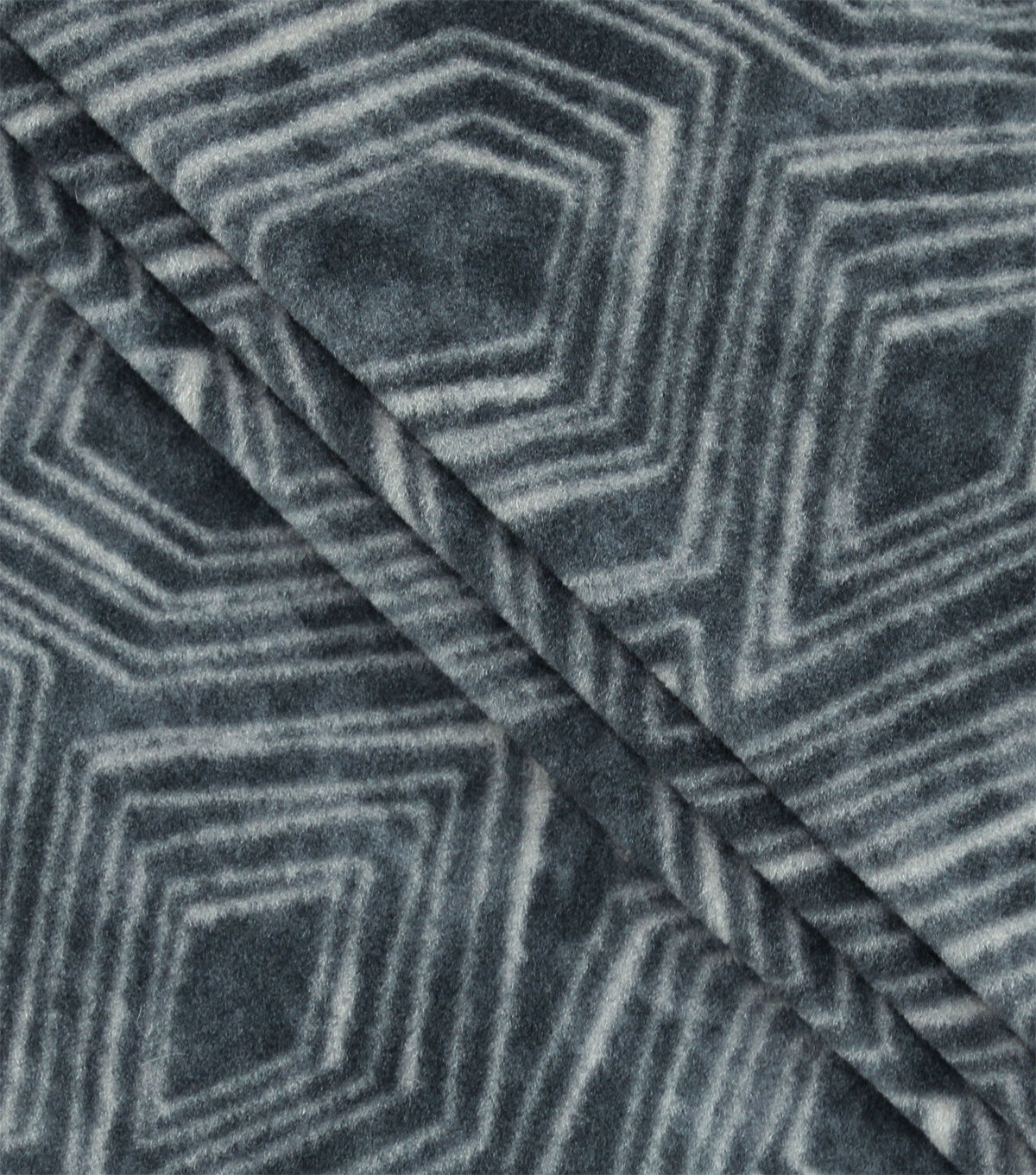 Black Geometric Textured Anti Pill Plush Fleece Fabric