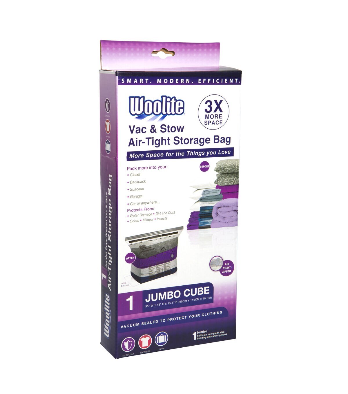 Woolite 35 x 15.5 Air Tight Cube Vacuum Storage Bag