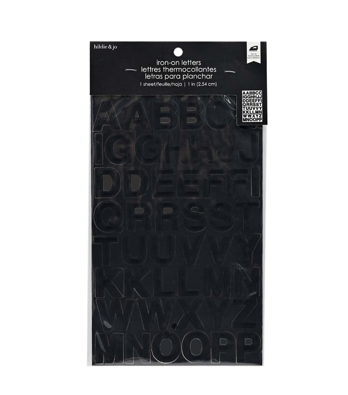 1 Black Iron On Letters 1 Sheet by hildie & jo