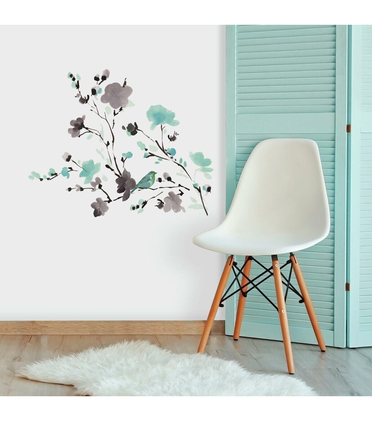 RoomMates Blossom Watercolor Bird Branch Decals