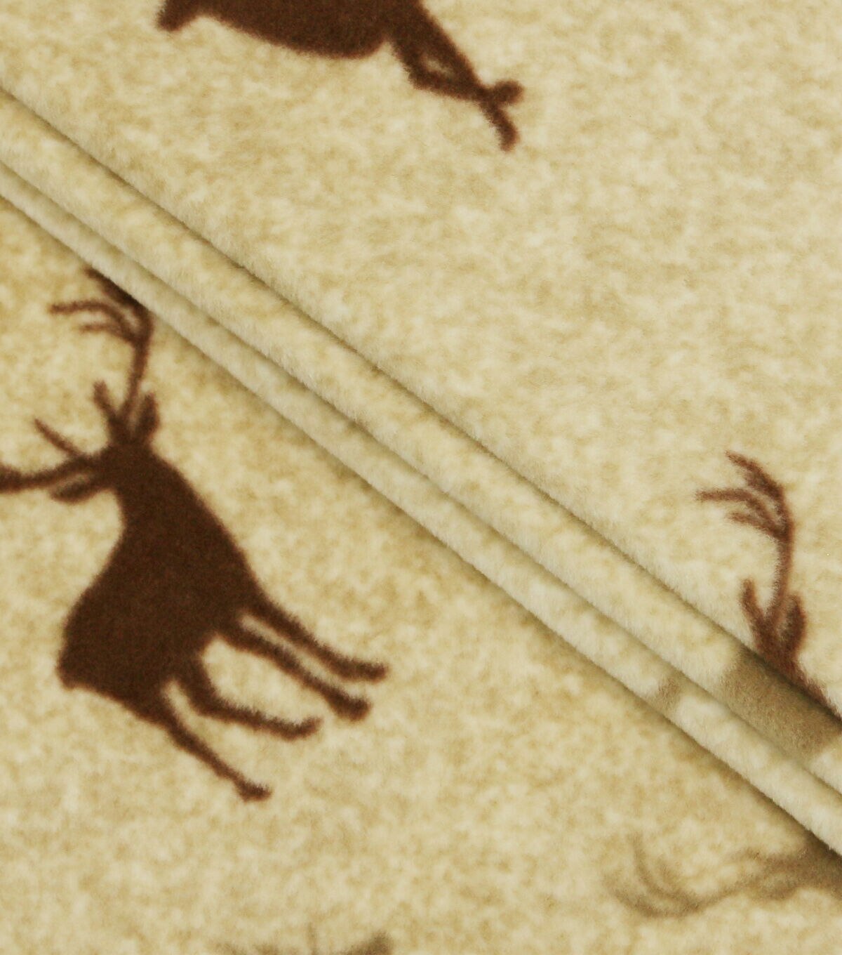 Brown Deer Luxe Fleece Fabric