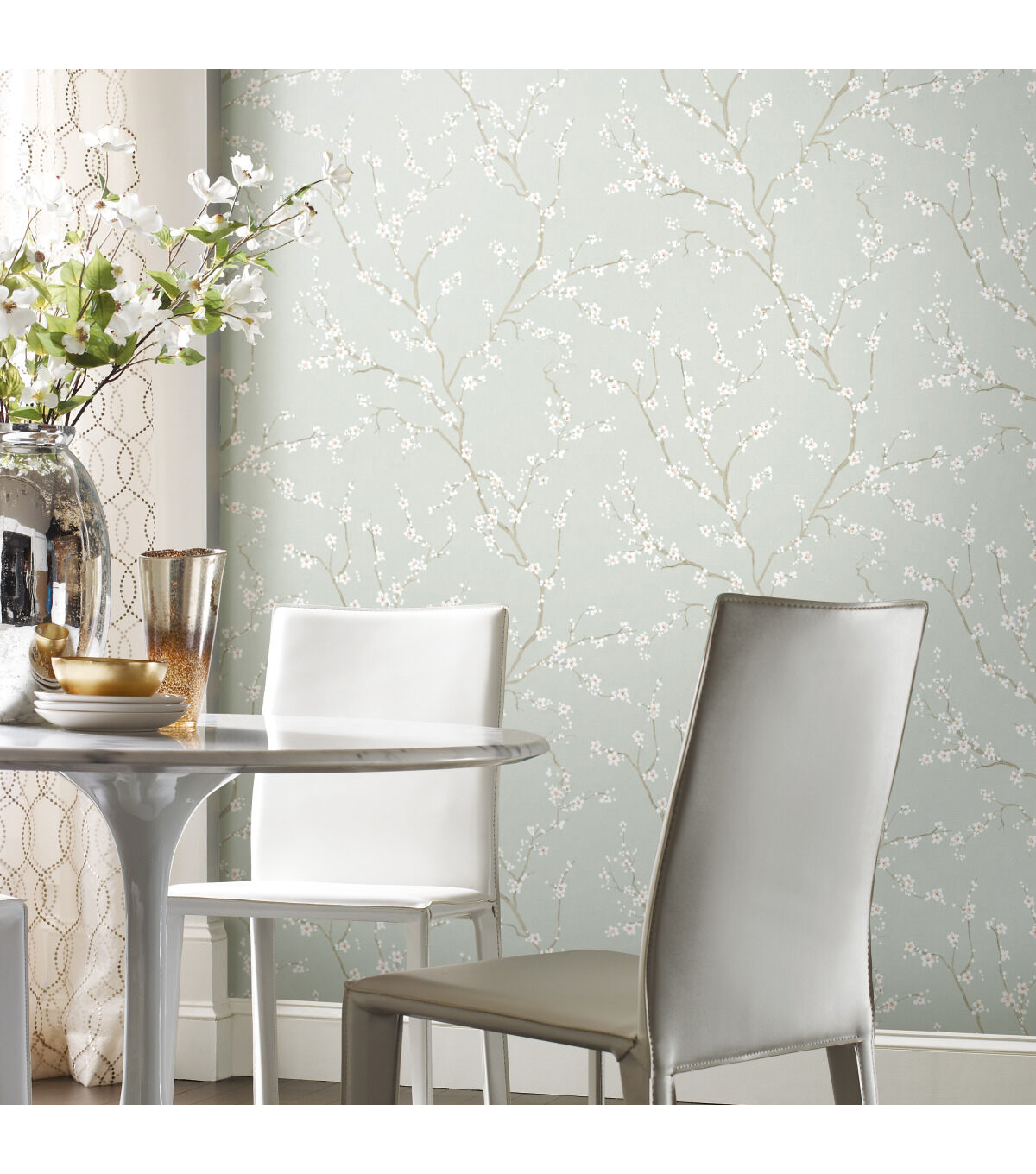 RoomMates Wallpaper Blue Cherry Blossom