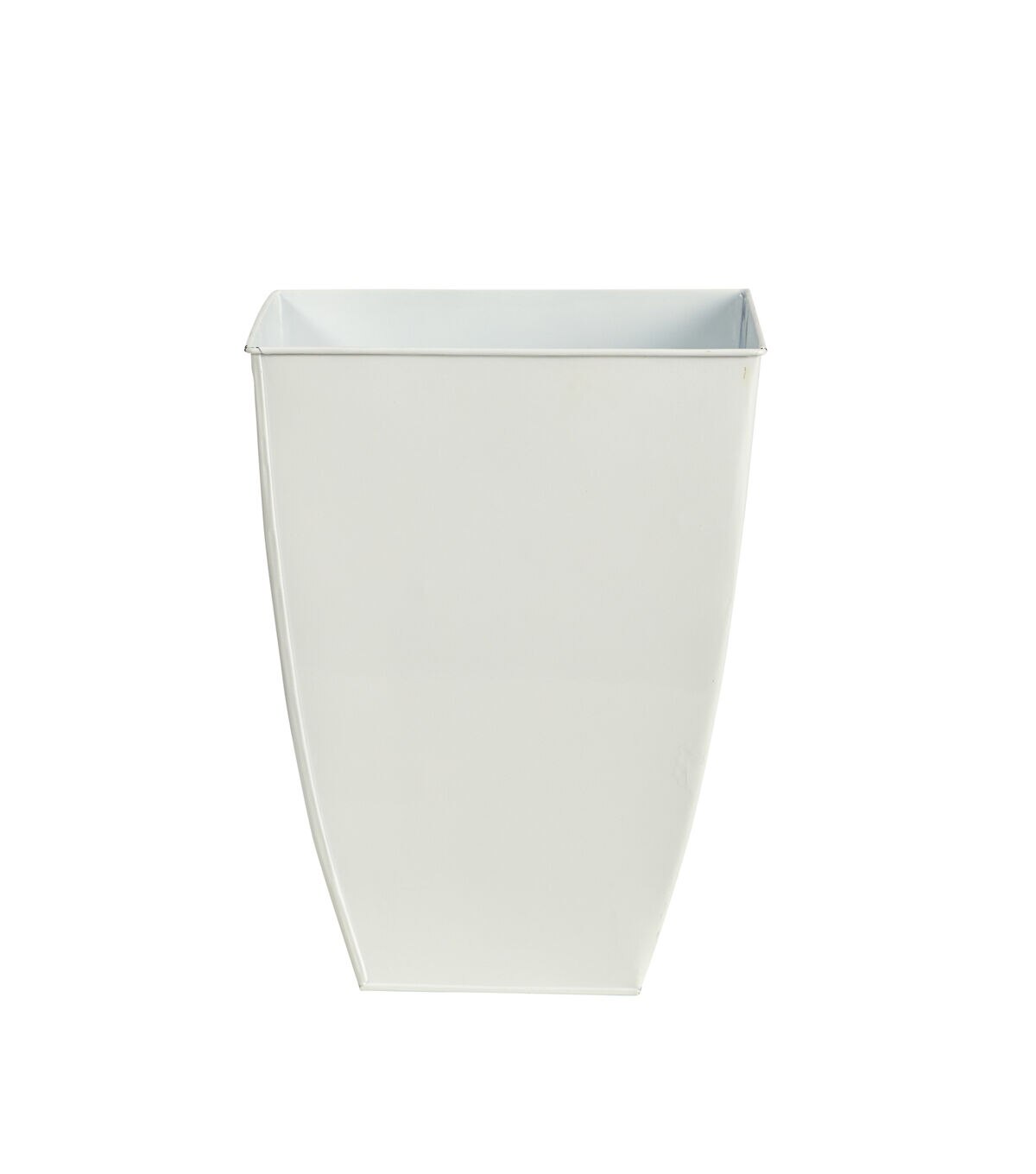 Nearly Natural 15 White Square Tin Planter