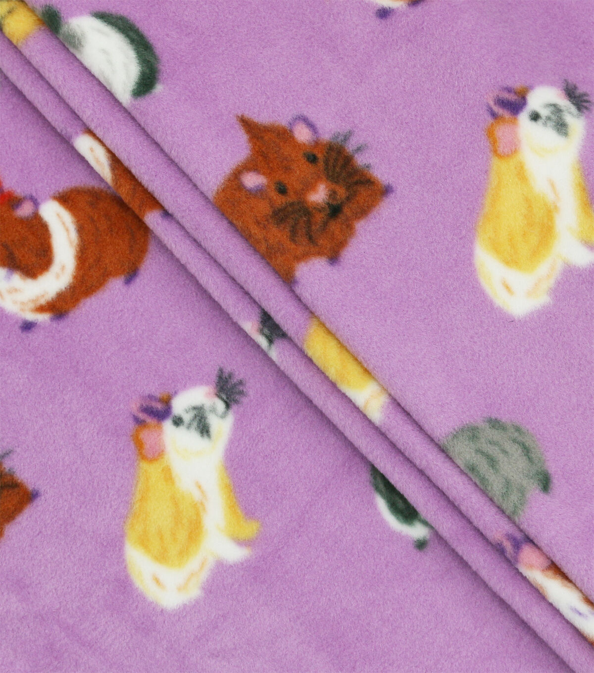 Purple Gerbil Toss Anti Pill Plush Fleece Fabric