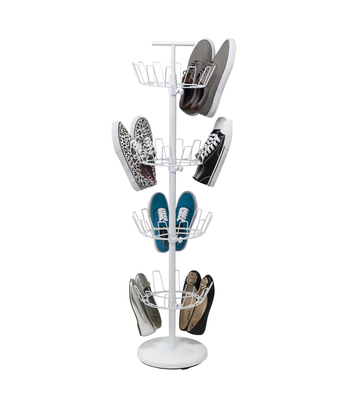 Honey Can Do 11.5 x 49 White 4 Tier Revolving Shoe Tree