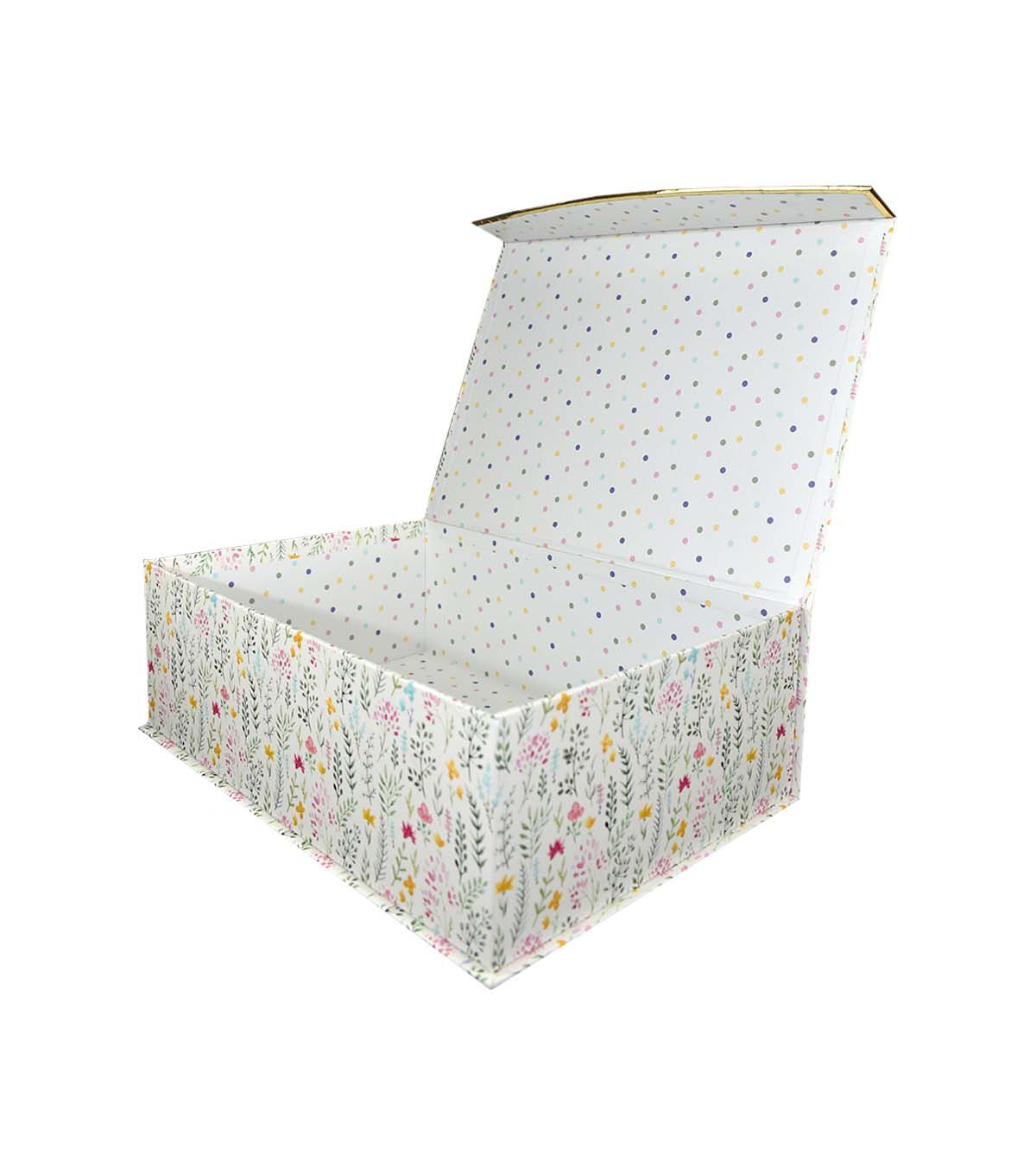 14 x 10 Ditzy Floral White Flip Top Box by Place & Time