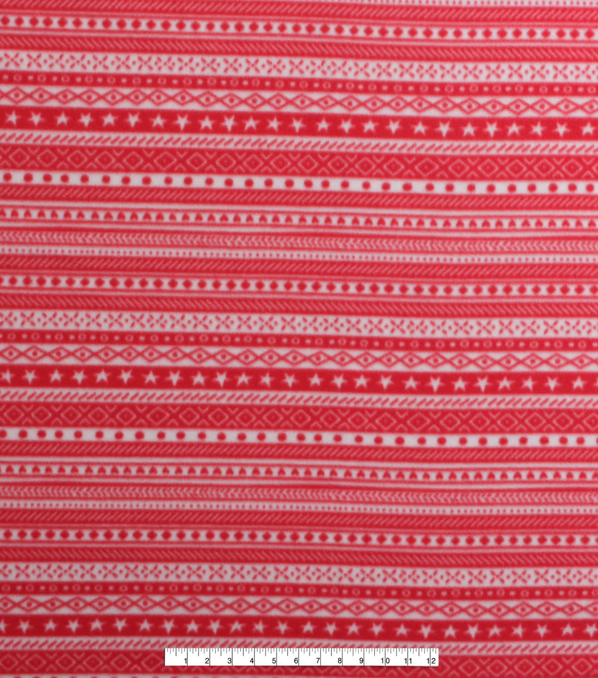 Red & White Argyle Stripes Blizzard Fleece Fabric