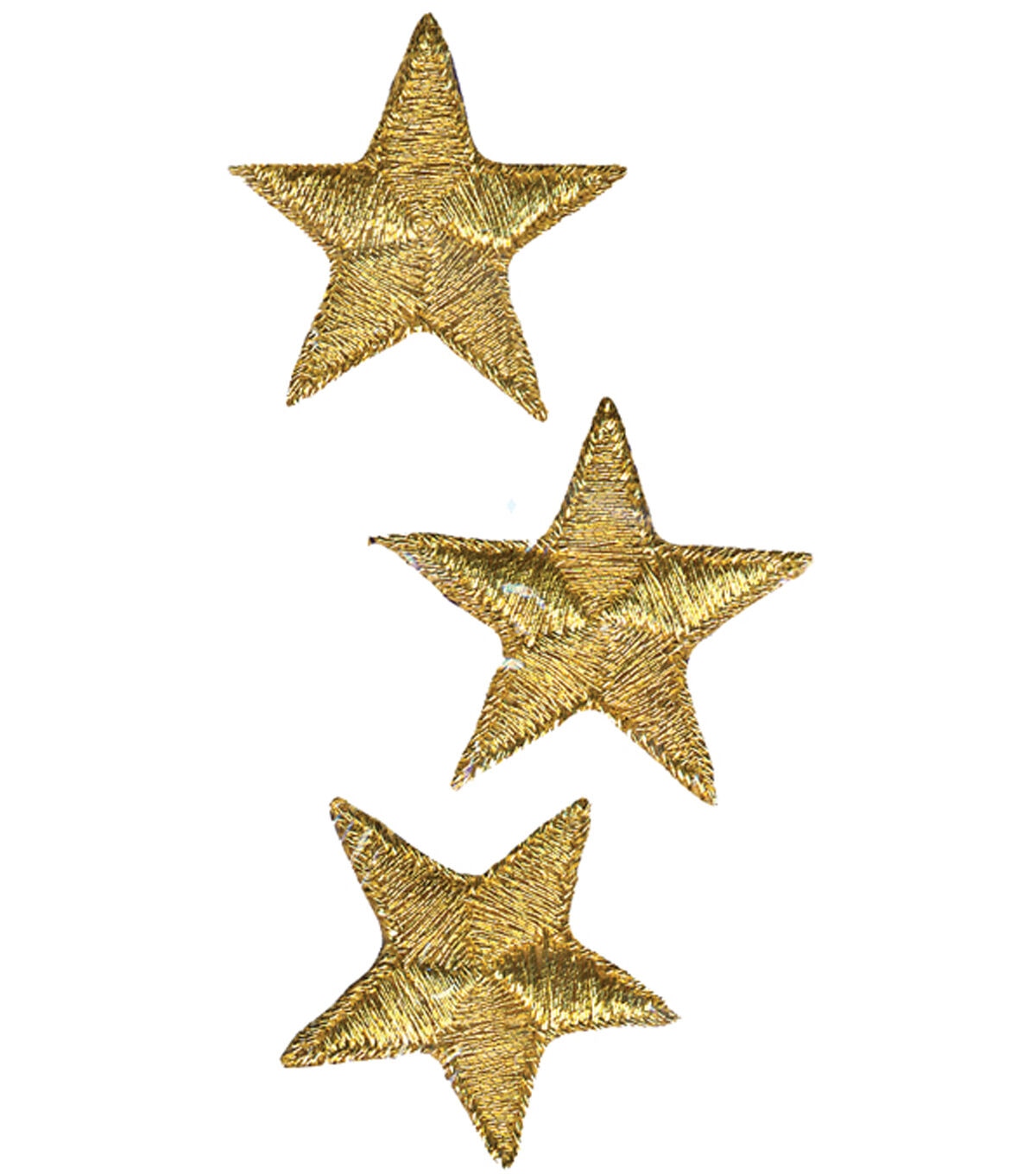 Wrights 1 Metallic Gold Stars Iron On Patches 3pk