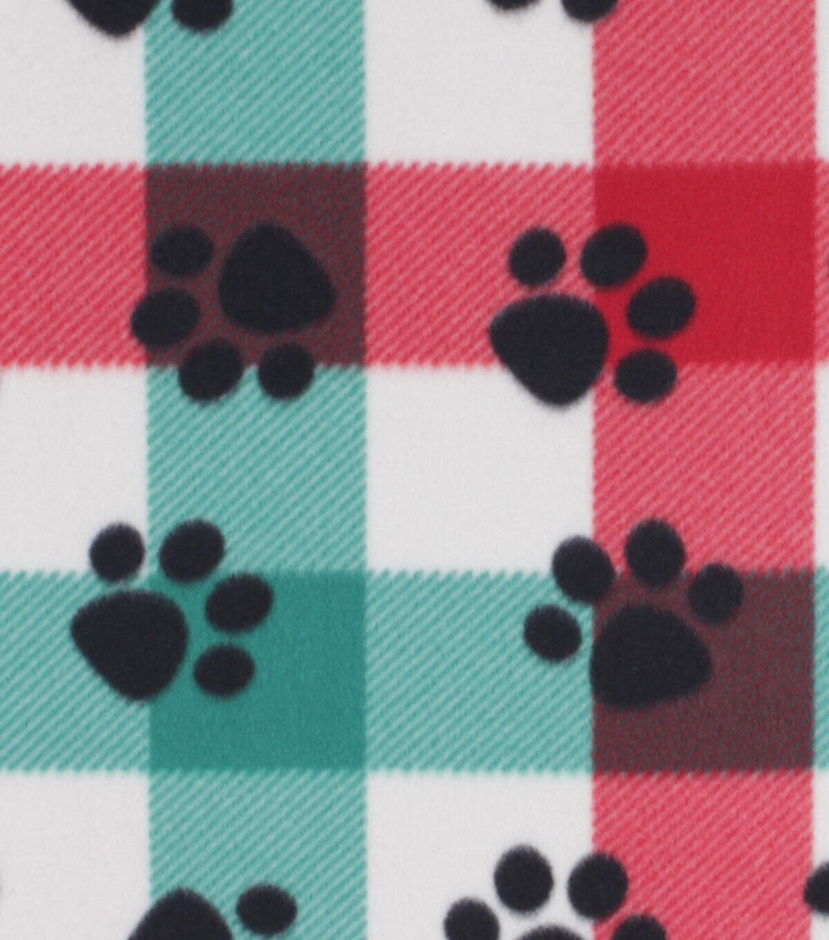 Paws On Plaid Blizzard Prints Fleece Fabric