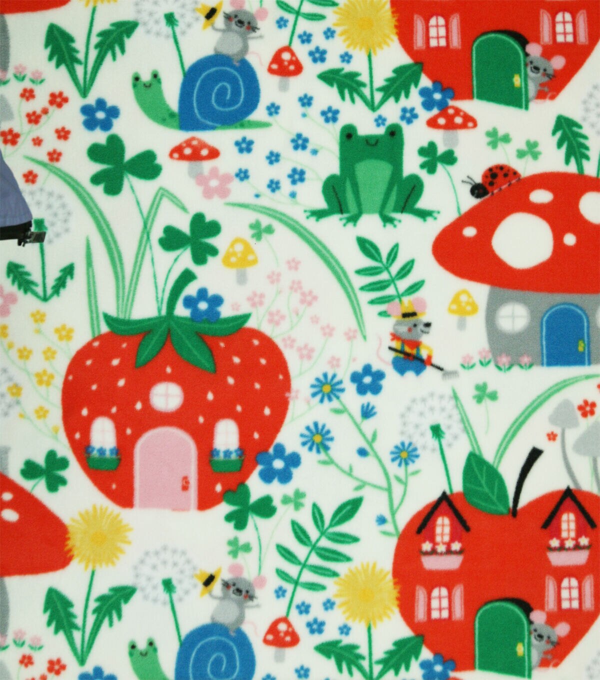 Spring Mouse Village Anti Pill Plush Fleece Fabric by POP!