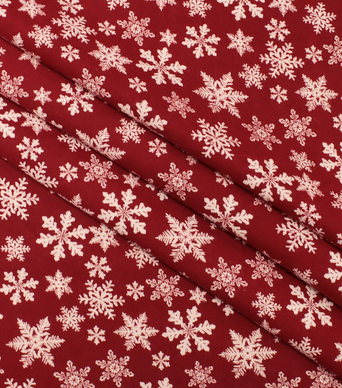 Snowflakes on Red Super Snuggle Christmas Flannel Fabric
