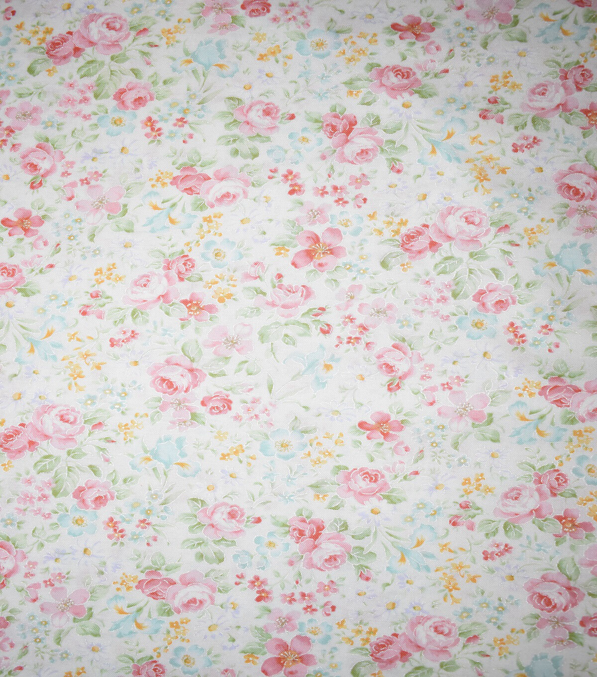 Garden Flowers Quilt Metallic Cotton Fabric by Keepsake Calico