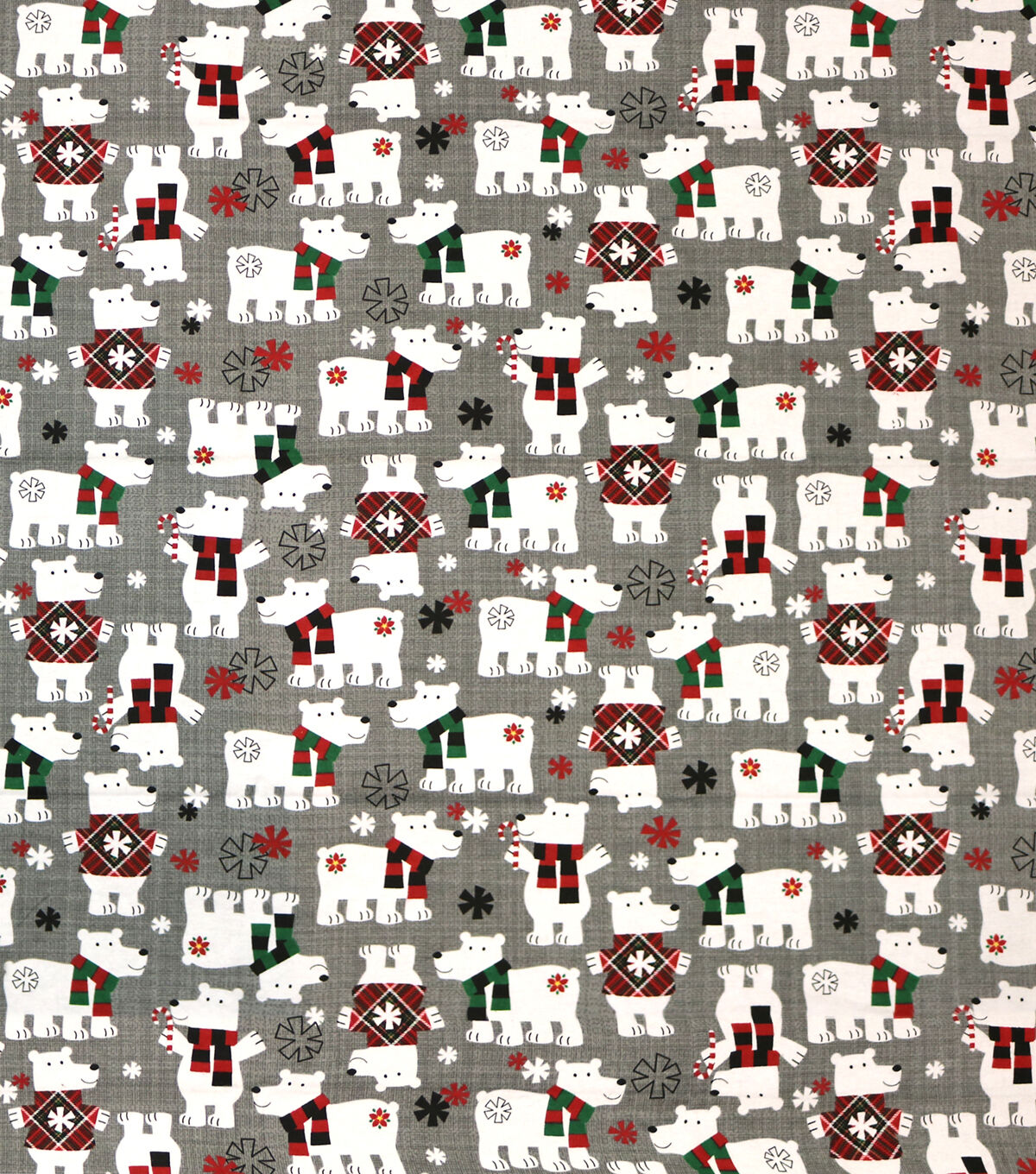 Polar Bears in Sweaters Super Snuggle Christmas Flannel Fabric