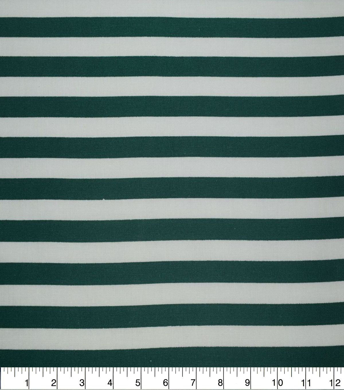 White & Green Stripes Quilt Cotton Fabric by Quilter's Showcase