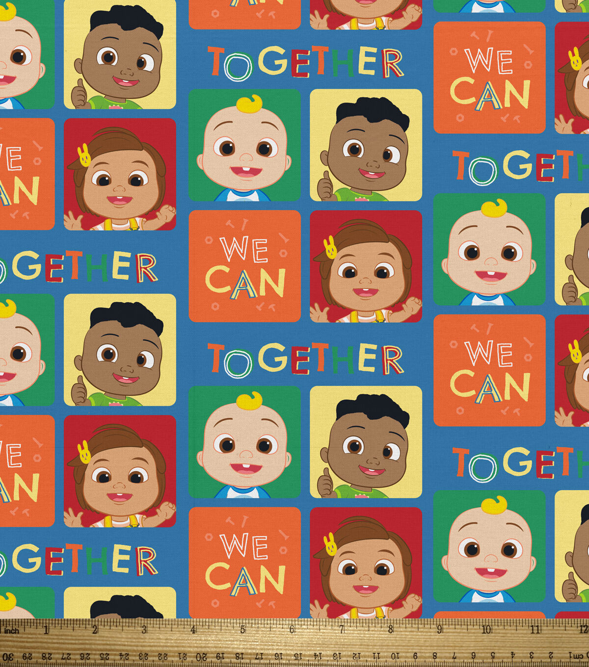 Cocomelon Together Block Kids Cotton Fabric