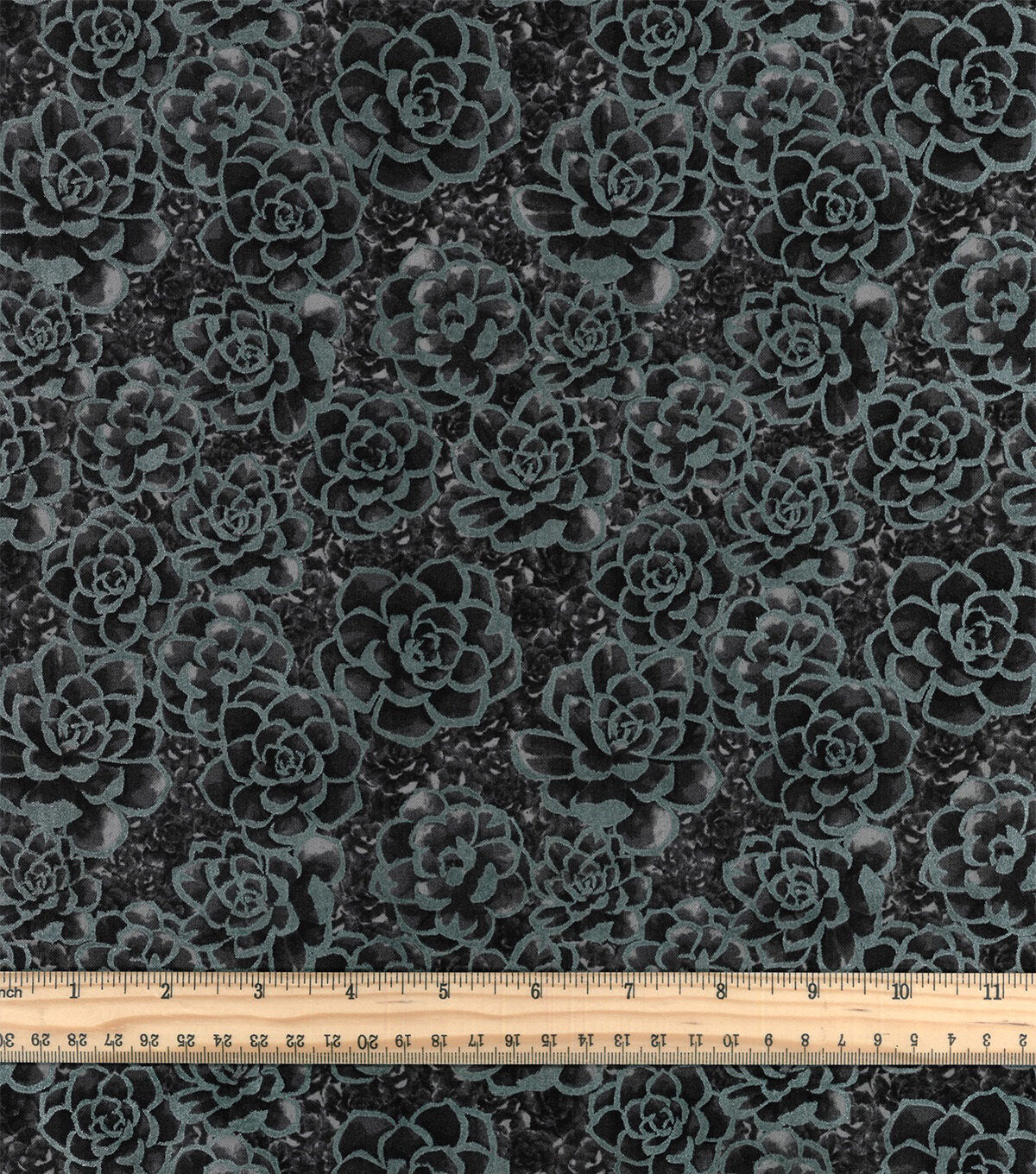 Pearlescent Black Succulent Quilt Cotton Fabric by Keepsake Calico