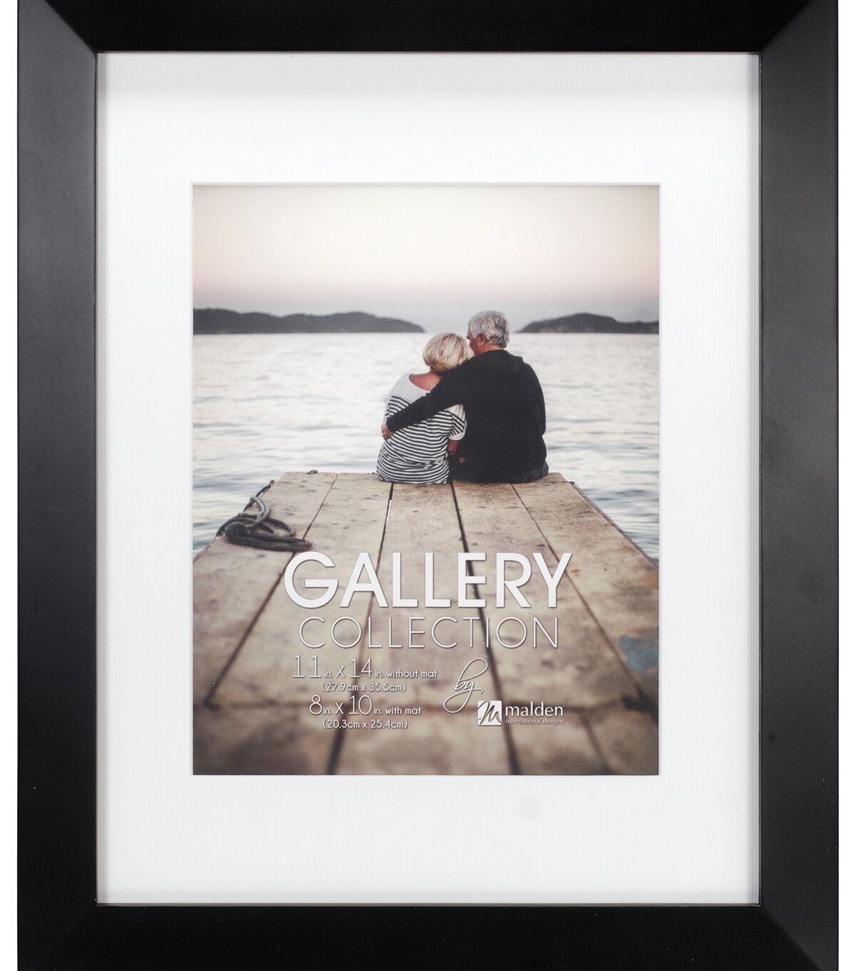 Malden 11 x 14 Matted to 8 x 10 Black Berkley Wall Frame