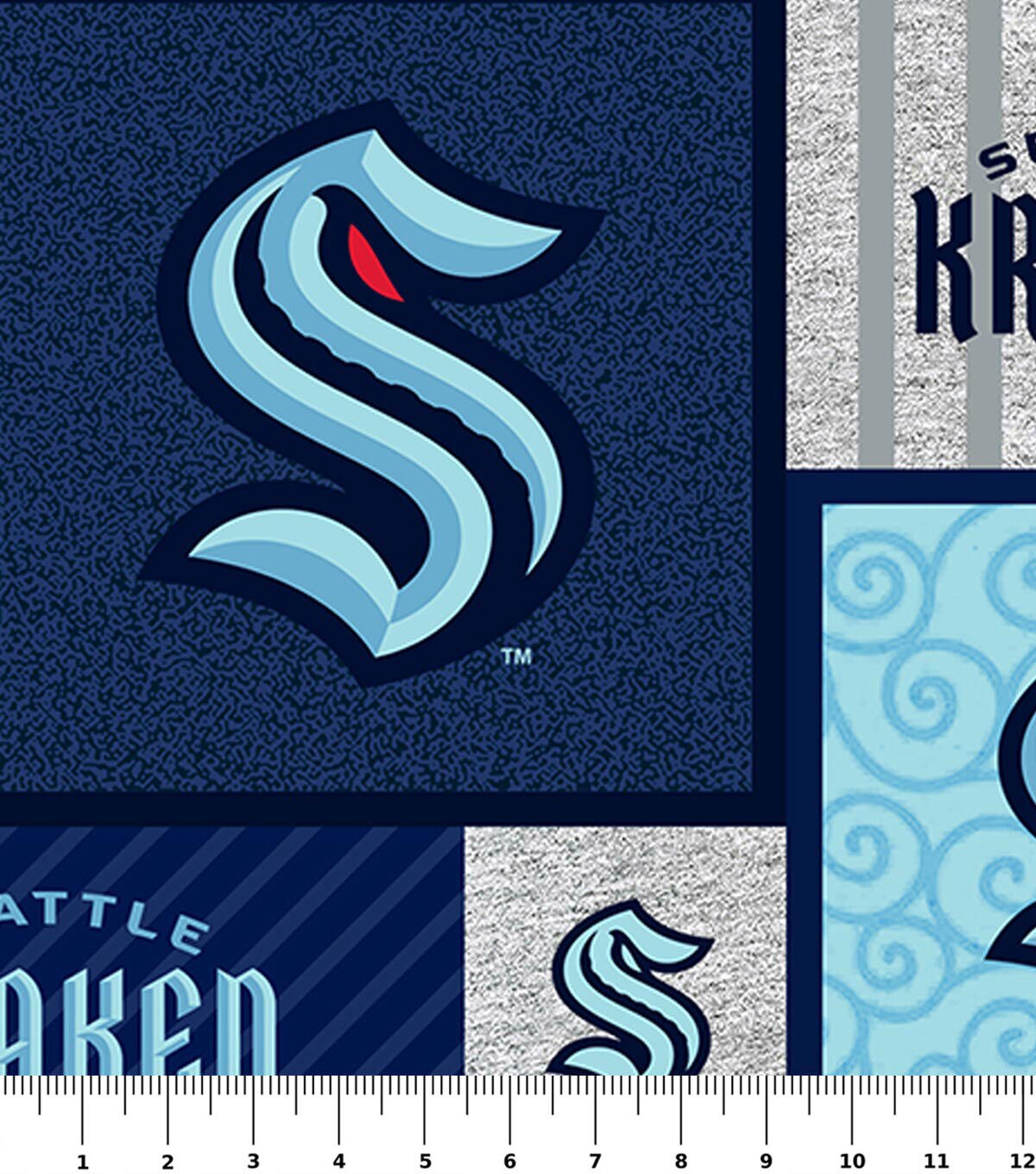Seattle Kraken NHL Patch Fleece Fabric