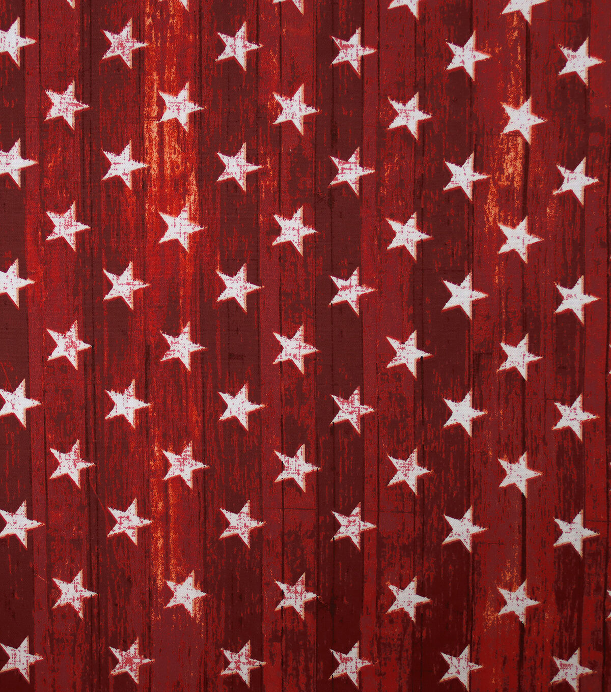Rustic Stars On Red Plank Wide 108'' Cotton Fabric