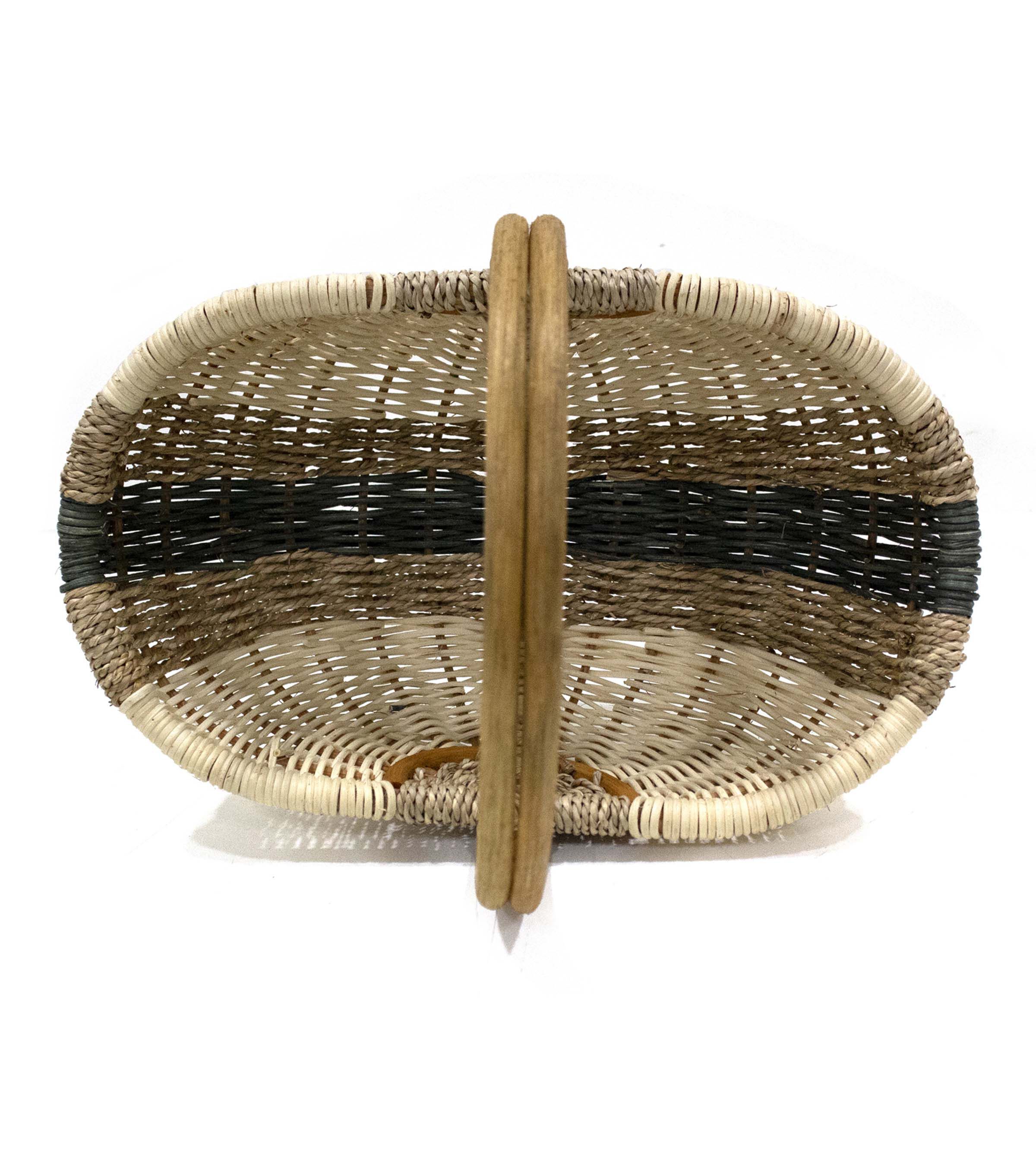 12 x 8 Seagrass & Rattan Basket With Handle by Place & Time