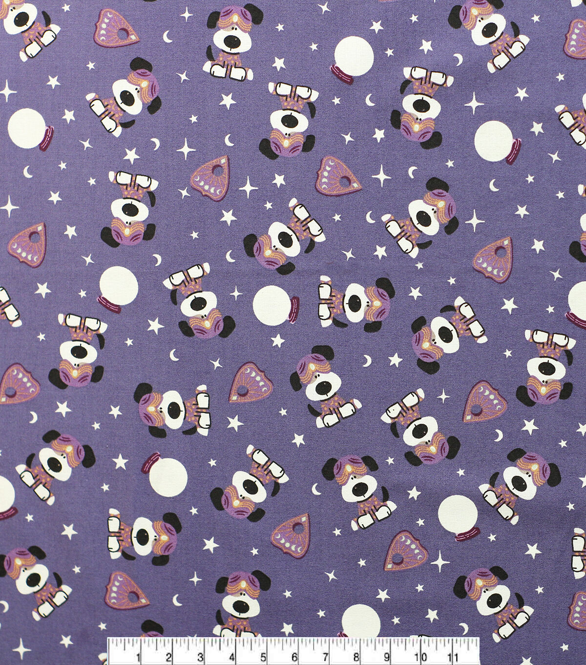 Glow in the Dark Fortune Teller Dog Cotton Fabric