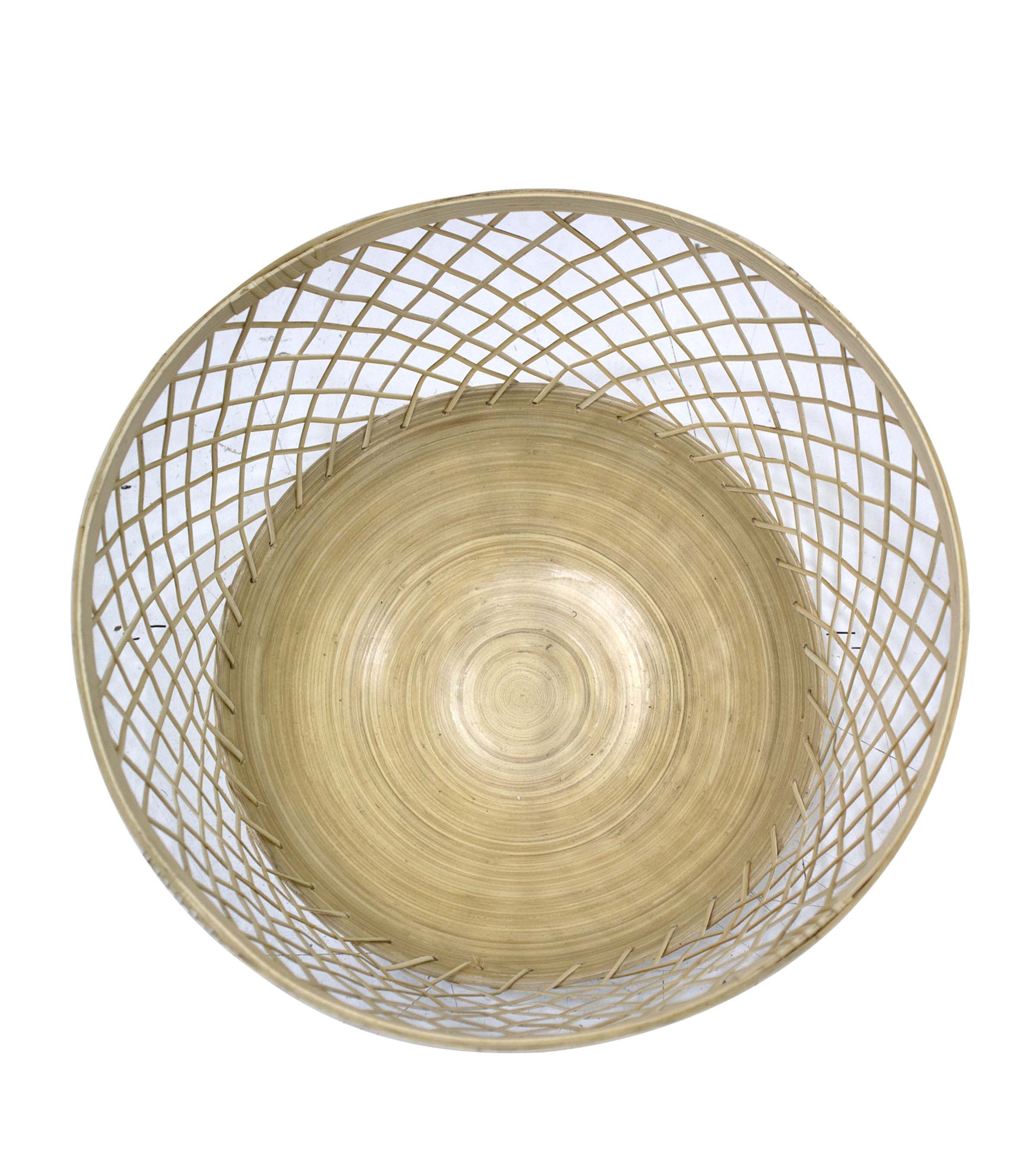 15 Natural Bamboo Open Weave Basket by Place & Time