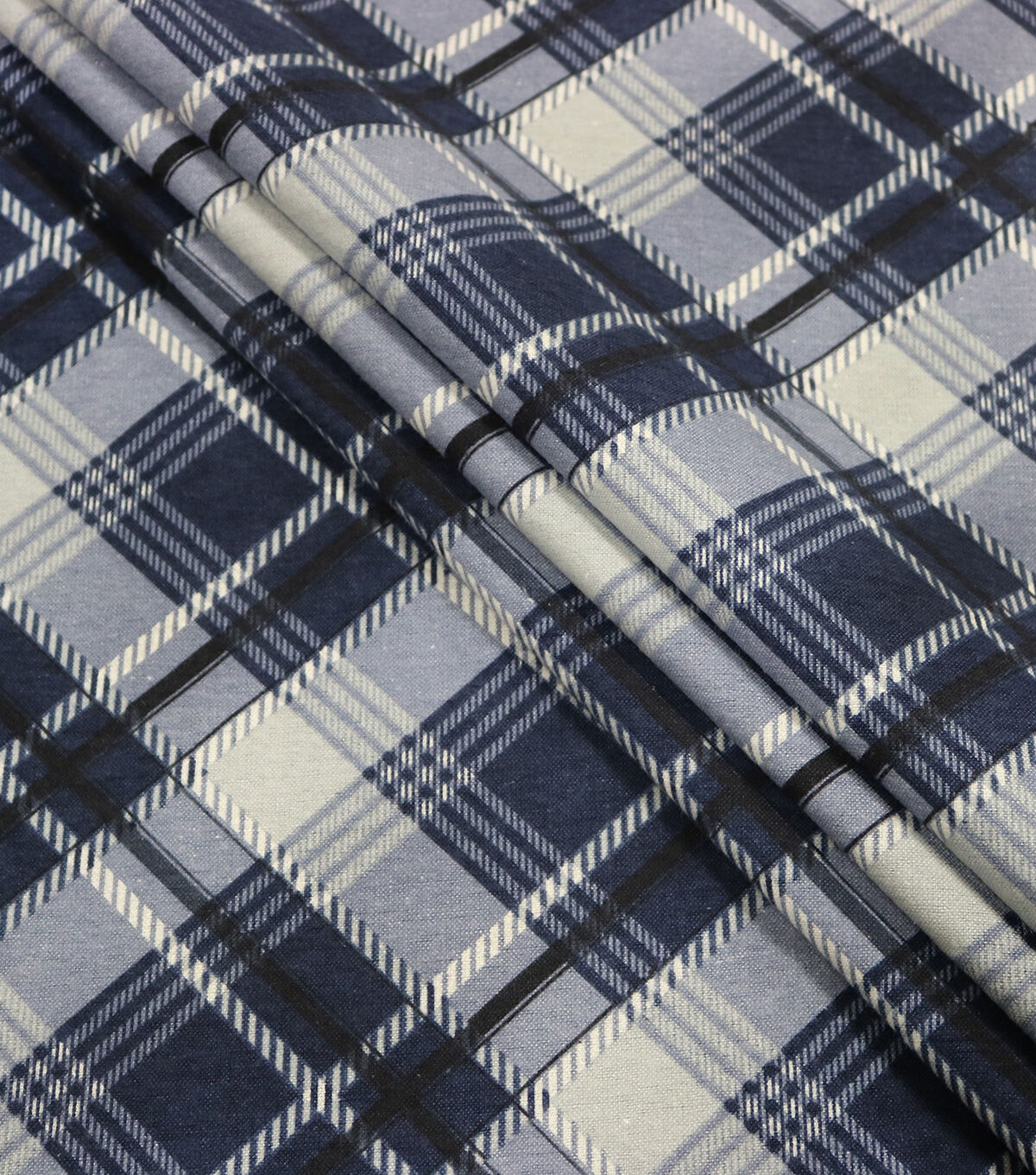 Blue Bias Plaid 108 Wide Flannel Fabric