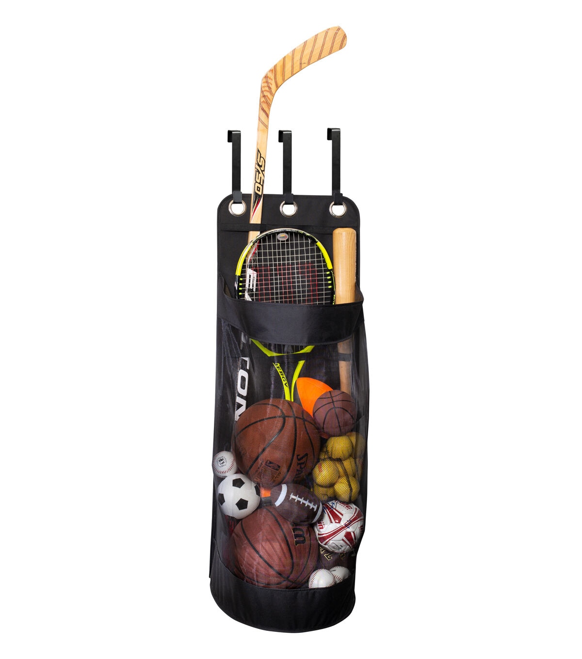 Honey Can Do 16 x 43 Black Hanging Sports Equipment Organizer