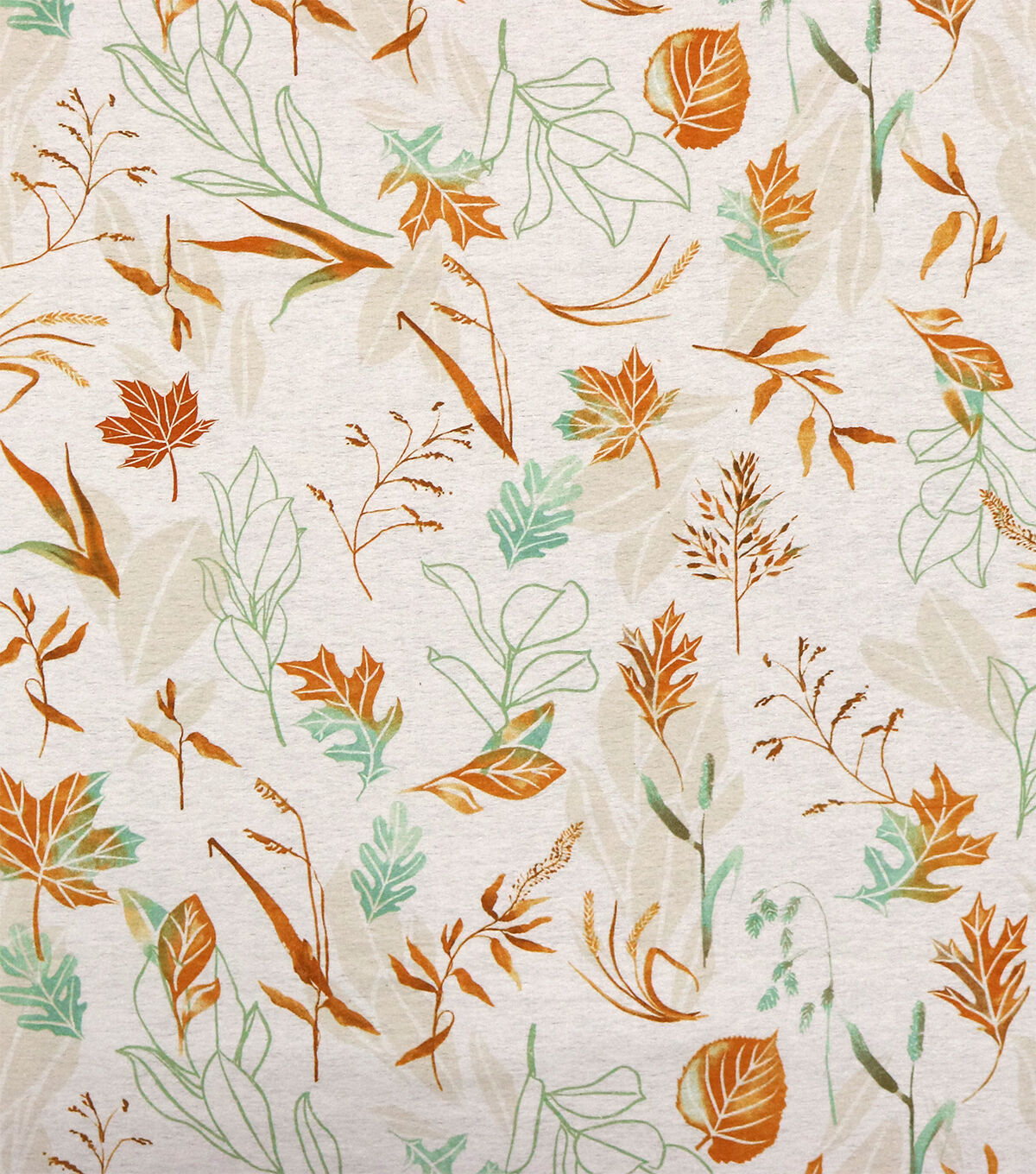 Leaves On White Super Snuggle Flannel Fabric