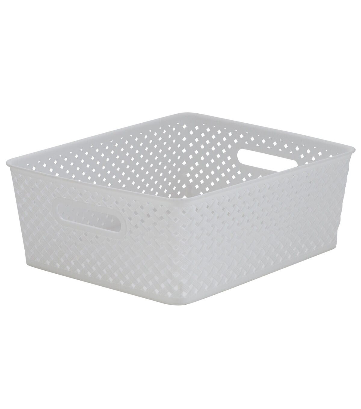 Simplify 14 x 5 Resin Wicker Storage Bin With Handles