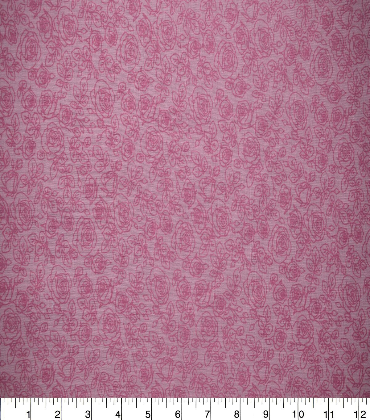 Small Roses on Pink Quilt Cotton Fabric by Quilter's Showcase
