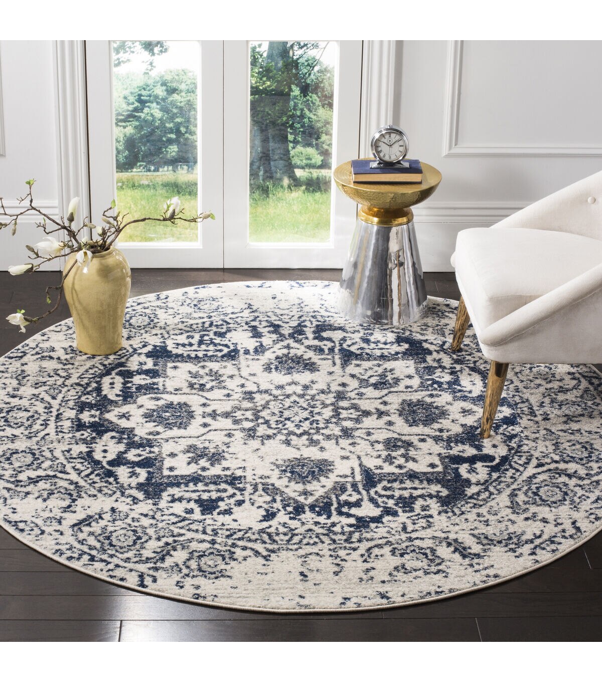 Safavieh Madison 603 Cream / Navy 6'7 X 6'7 Round