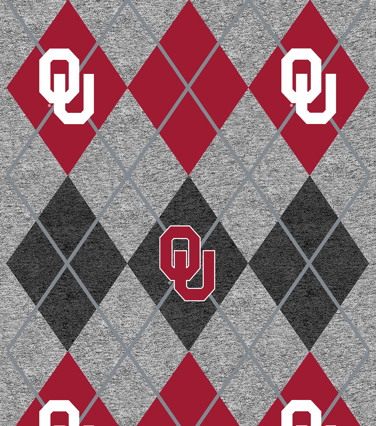 Oklahoma State University Fleece Fabric Heather Argyle
