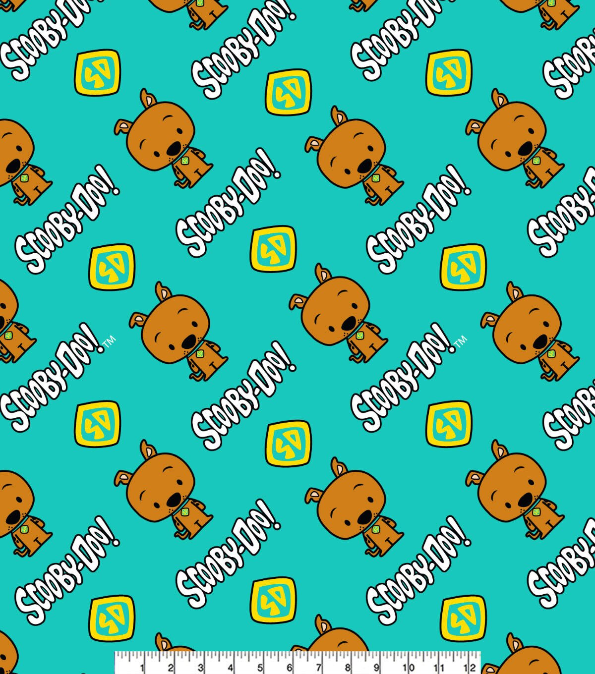 Scooby Doo Chibi Dog Tag Fleece Fabric