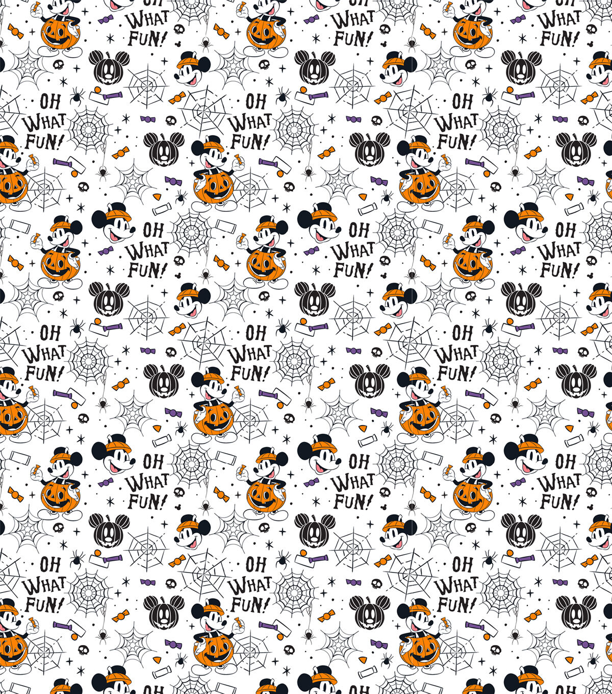 Mickey What Fun Halloween Cotton Fabric