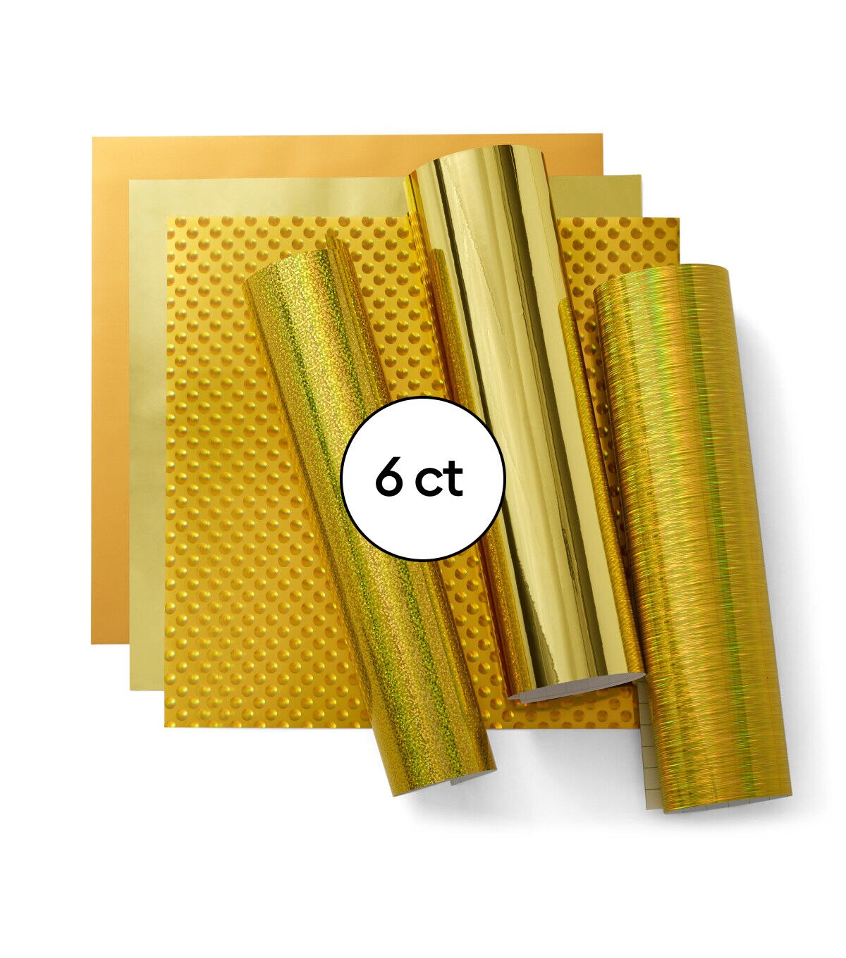 Cricut 12 x 12 Gold Holographic Permanent Vinyl Samplers 6ct