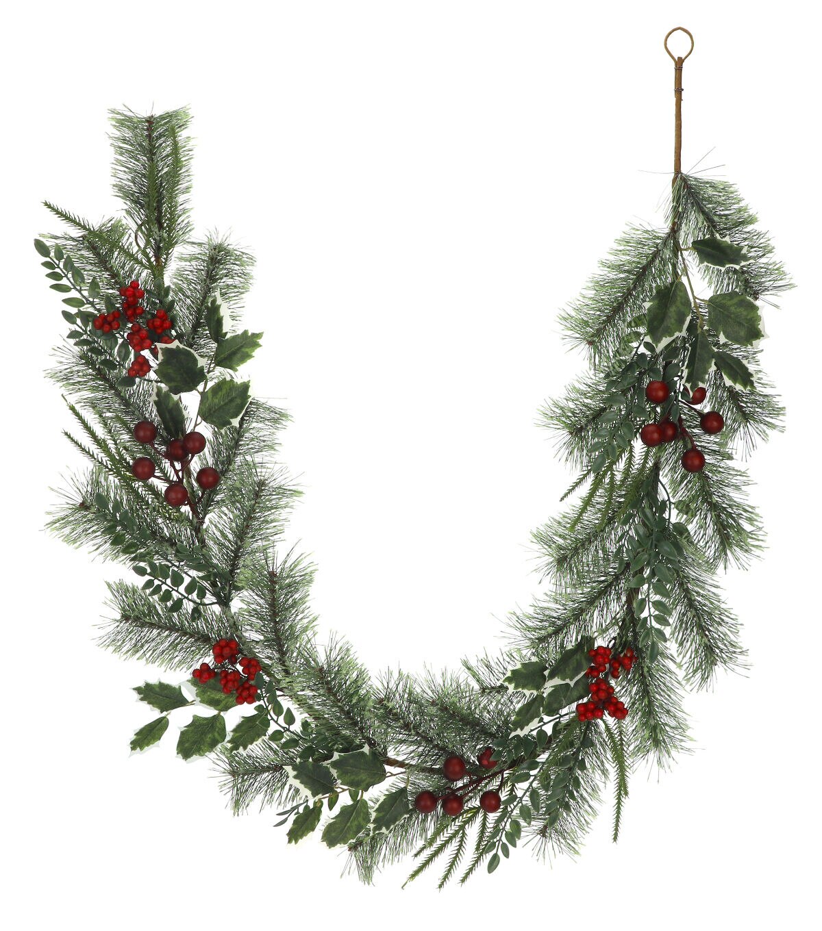 Coordinating Red Berry & Shortleaf Pine Wreath & Garland