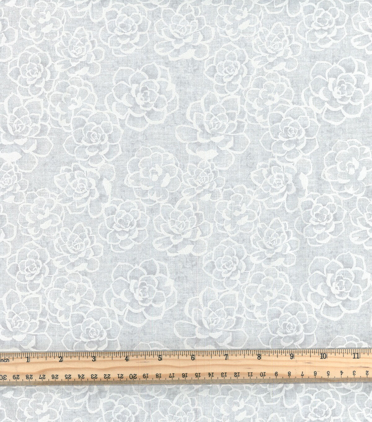 Pearlescent White Succulent Quilt Cotton Fabric by Keepsake Calico