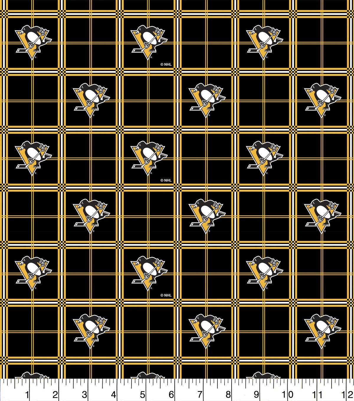 Pittsburgh Penguins Flannel Fabric Plaid