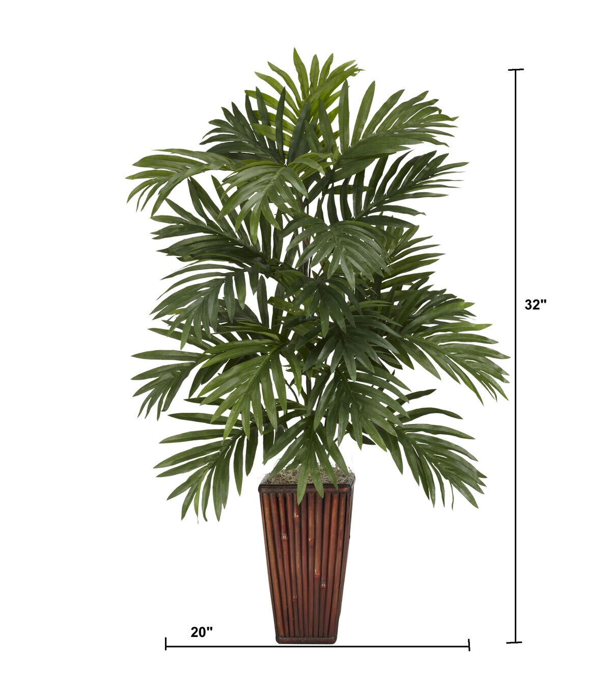 Nearly Natural Areca Palm with Bamboo Vase Silk Plant