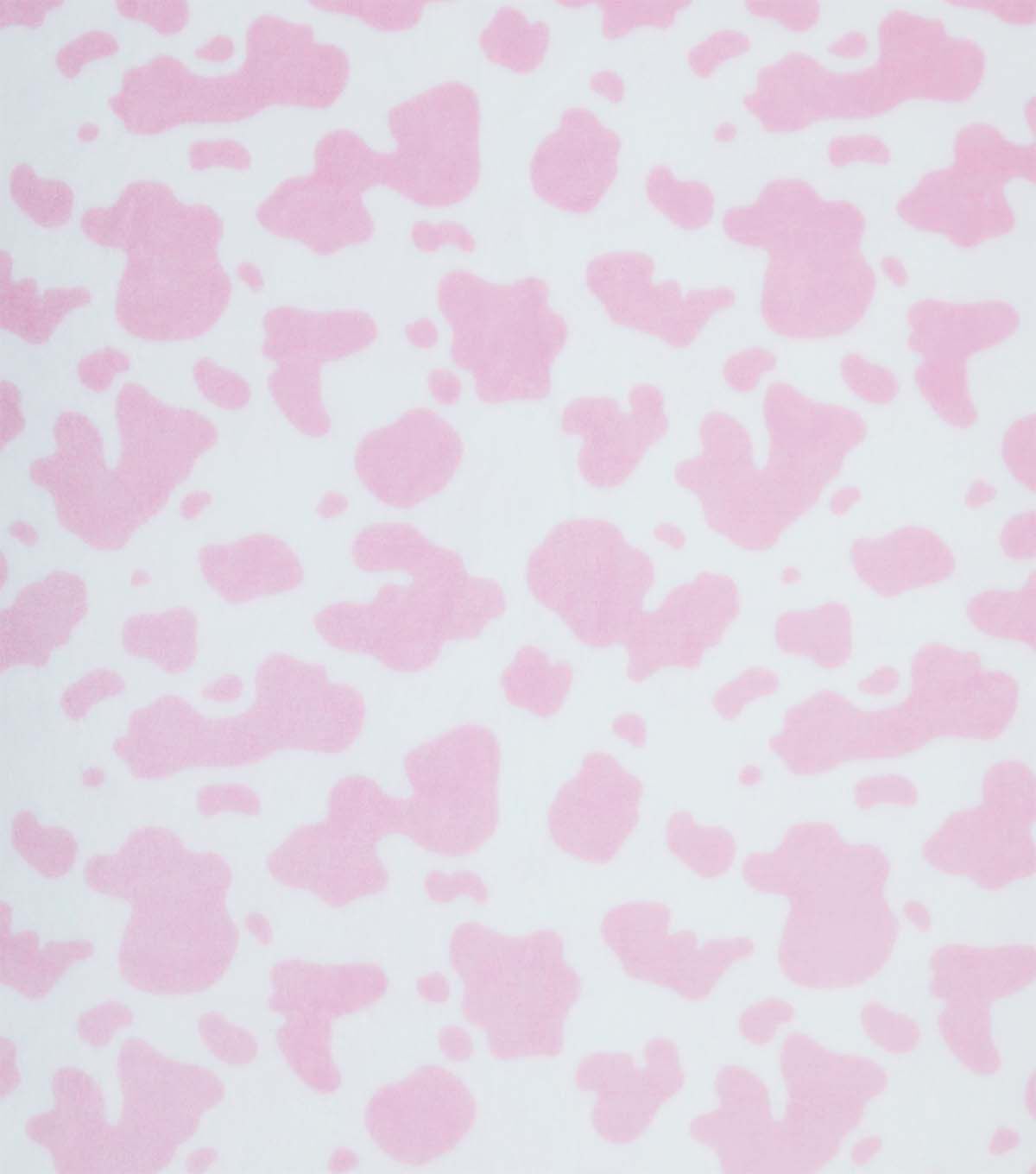 Pink Cow Print Sew Lush Fleece Fabric